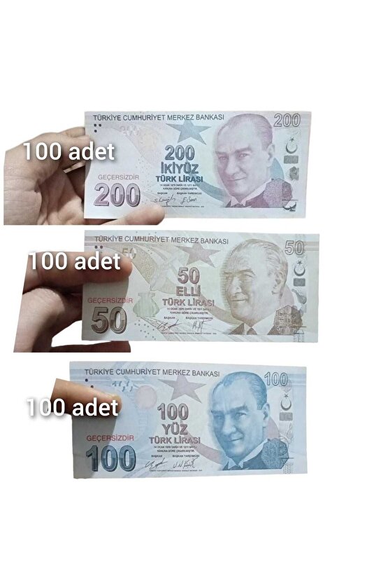 50TL,100TL,200TL 100 er adet Geçersiz Sahte Düğün Film Dizi Paraları