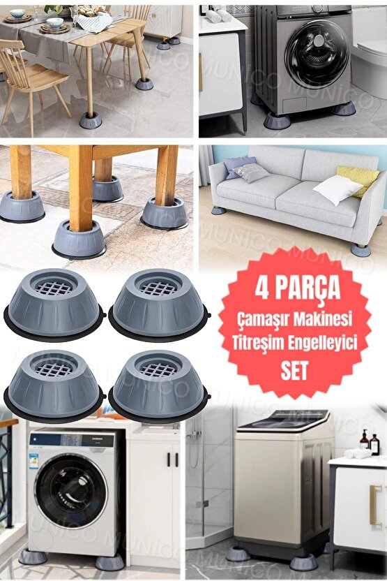 Titreşim Engelleyici Çamaşır Makinesi Pedleri Ayak Gürültü Engelleyici ve Kaymaz Titreşim Önleyici