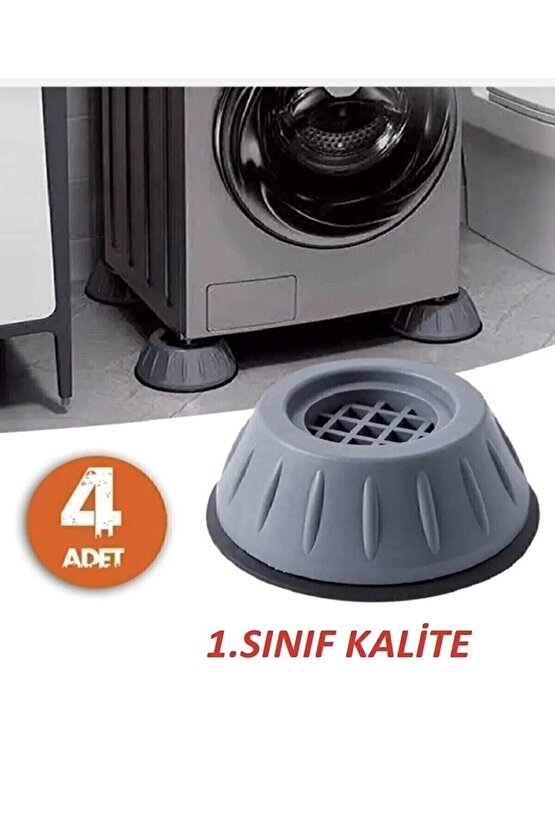 Gri Çamaşır Makinesi Titreşim Engelleyici Stoper 4 Lü Set