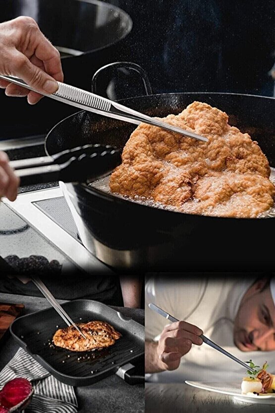 Metal Cımbız Maşa Masterchef Et Kızartma Pişirme Maşası