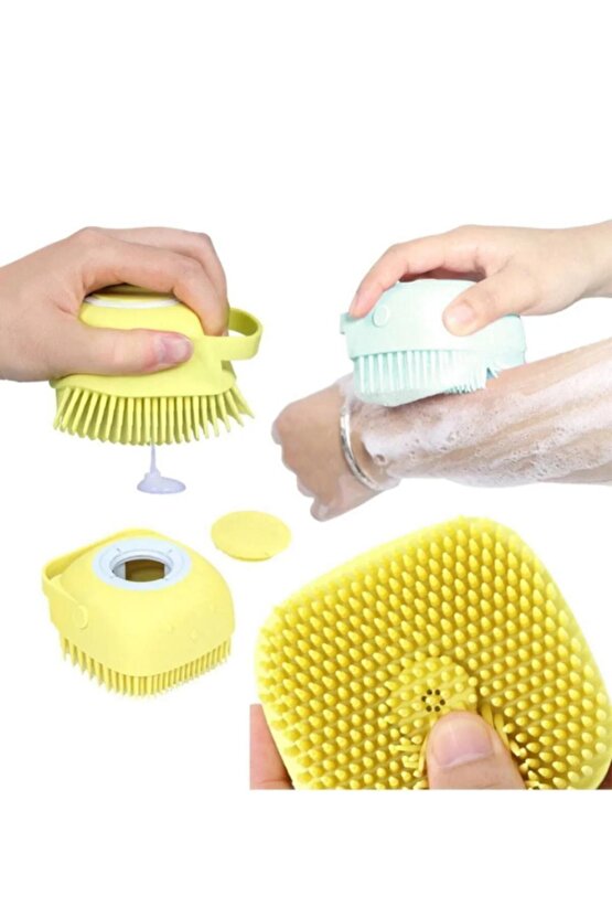 Şampuan Hazneli Silikon Peeling Duş Fırçası