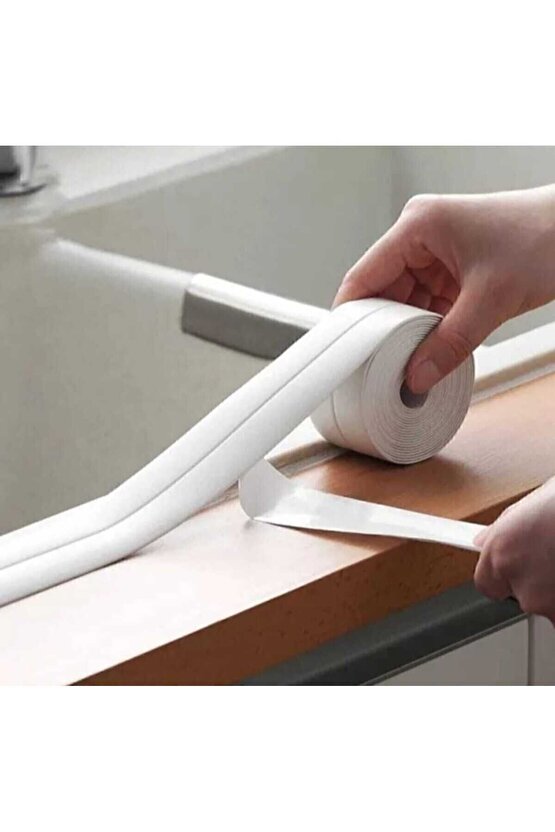 3.2 M BANYO KÜVET MUTFAK LAVABO SU SIZDIRMAZ BANT SU GEÇİRMEZ KENAR BANDI SIZDIRMAZLIK BANTI (BEYAZ)