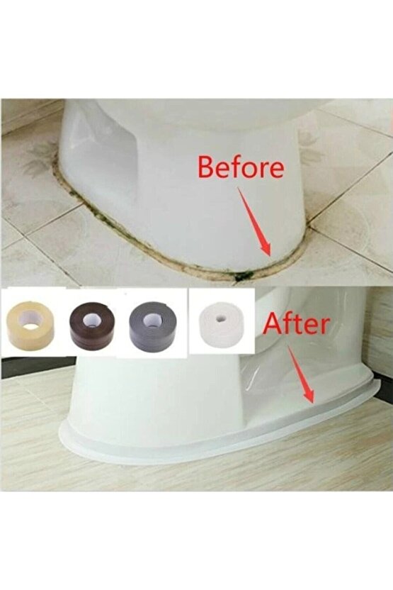 Su Sızdırmaz Banyo Duşakabin Küvet Kenar Mutfak Lavabo Ocak Izolasyon Bandı 3.2 Mt Beyaz