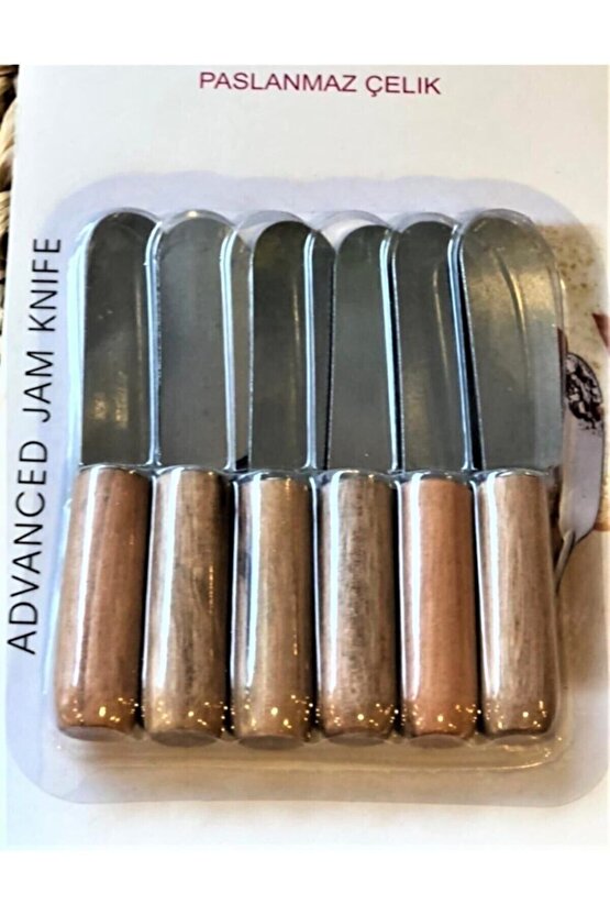 6 Parça Bambu Saplı Tereyağı Sarelle Kaymak Bıçağı