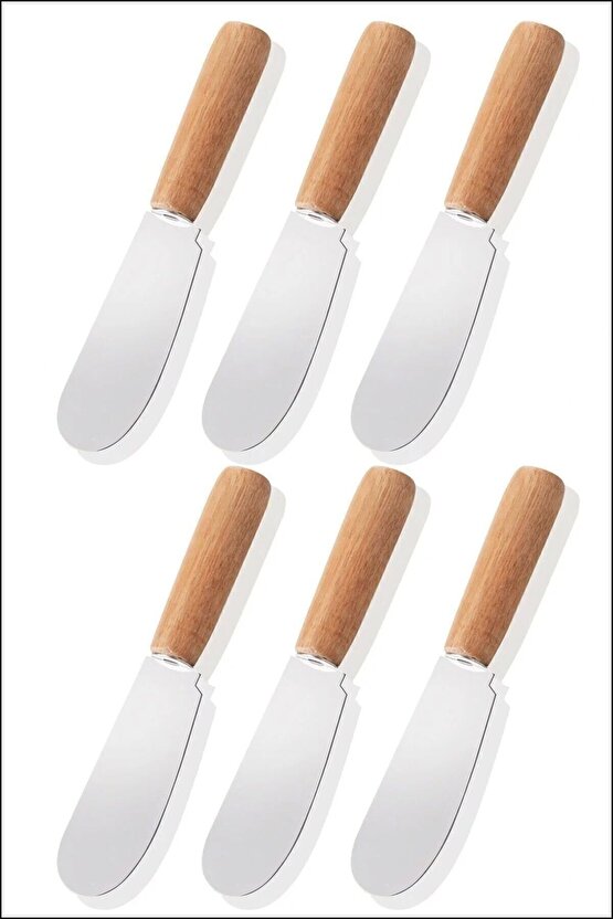 6 Parça Bambu Saplı Tereyağı Sarelle Kaymak Bıçağı