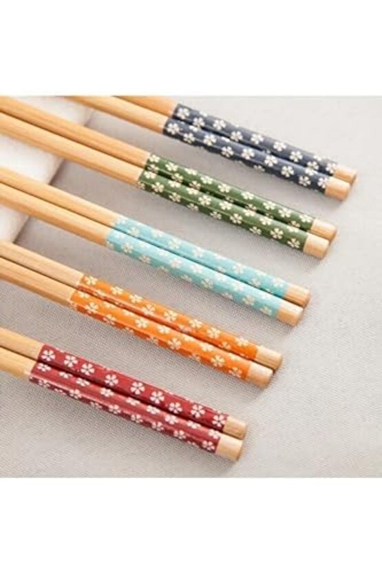 Erhnshp 5 Çift Bambu Chopstick, Desenli Sushi, Çin Yemeği Yeme Çubuğu Chopstick rnbuyshop 99534