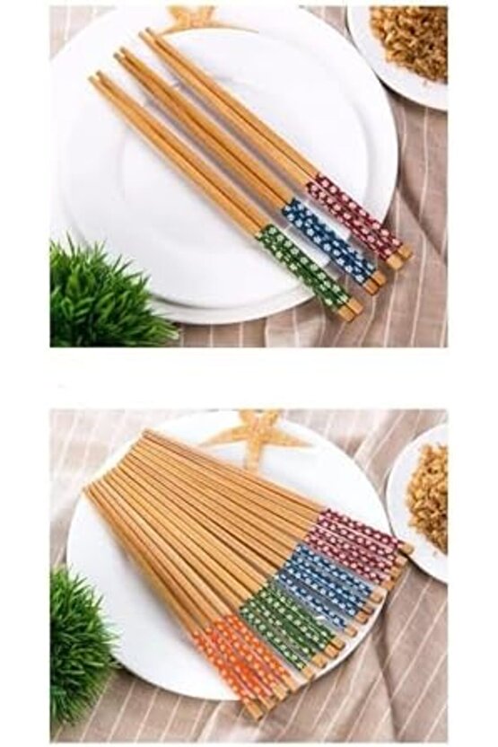 Erhnshp 5 Çift Bambu Chopstick, Desenli Sushi, Çin Yemeği Yeme Çubuğu Chopstick rnbuyshop 99534