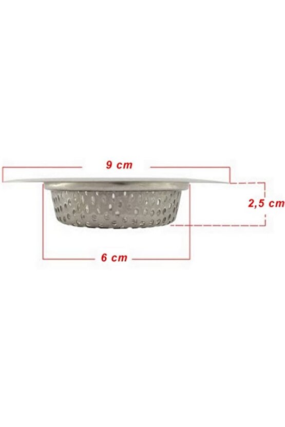 9 Cm Paslanmaz Çelik Mutfak Lavabo Süzgeci Tıkanmayı Önleyici Drenej Tıpası