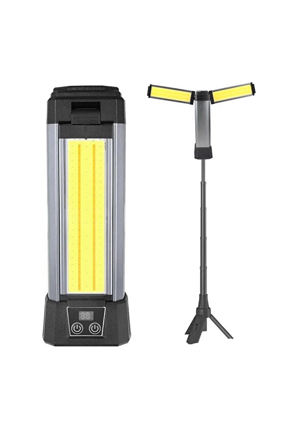 PM-24565 25 Watt USB - Type-C Girişli P50 Ve Cob Ledli 2 Kanatlı Kollu Çalışma Lambası