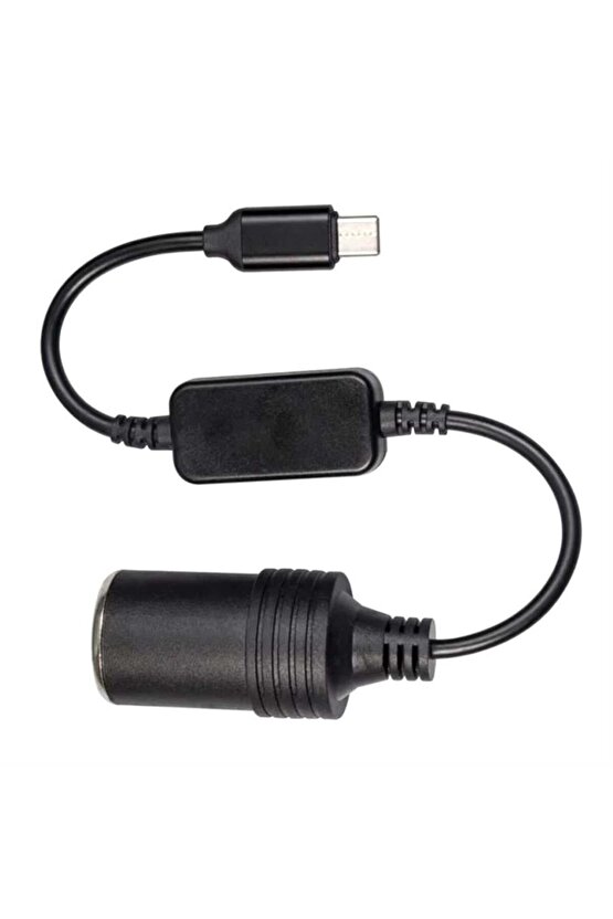 PM-24759 Type-C 5 Volt To 12 Volt Çakmak Fiş Çevirici