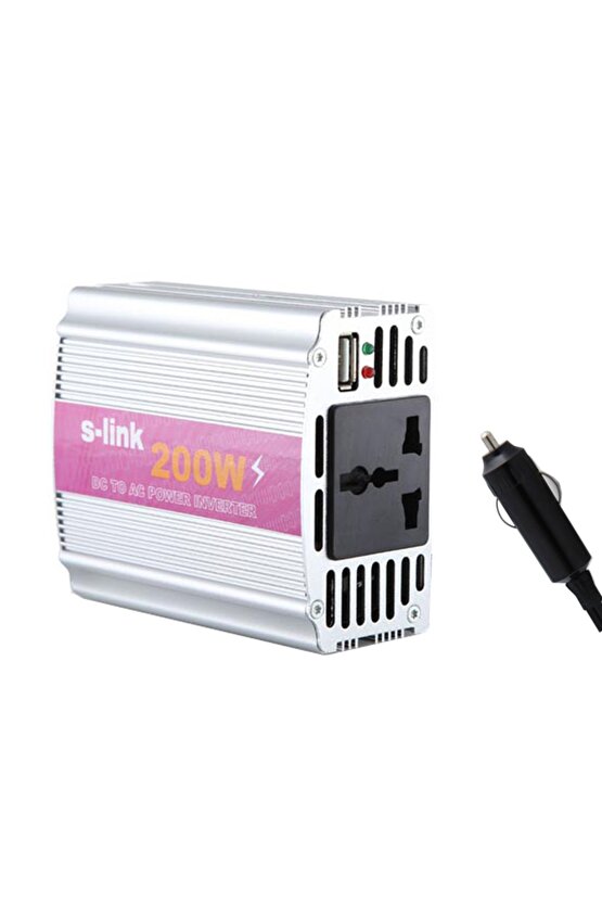 S-LINK SL-200W 200W DC12V-AC230V ÇAKMAKTAN POWER INVERTER (81)