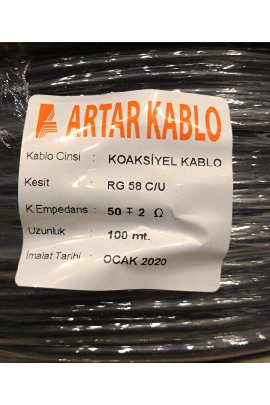 Rg 58 Cu 50ohm Telsiz Anten Kablosu 100m