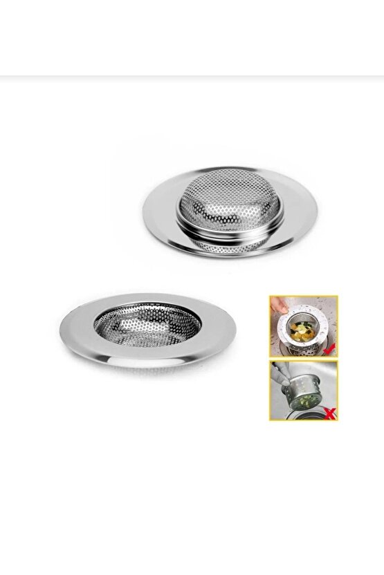 ( 2 ADET ) 11,5 Cm Büyük Boy Paslanmaz Çelik Lavabo Süzgeci -Evye Süzgeci 11,5 Cm