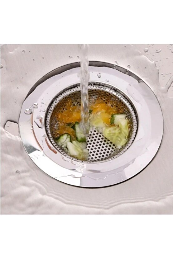 ( 2 ADET ) 11,5 Cm Büyük Boy Paslanmaz Çelik Lavabo Süzgeci -Evye Süzgeci 11,5 Cm