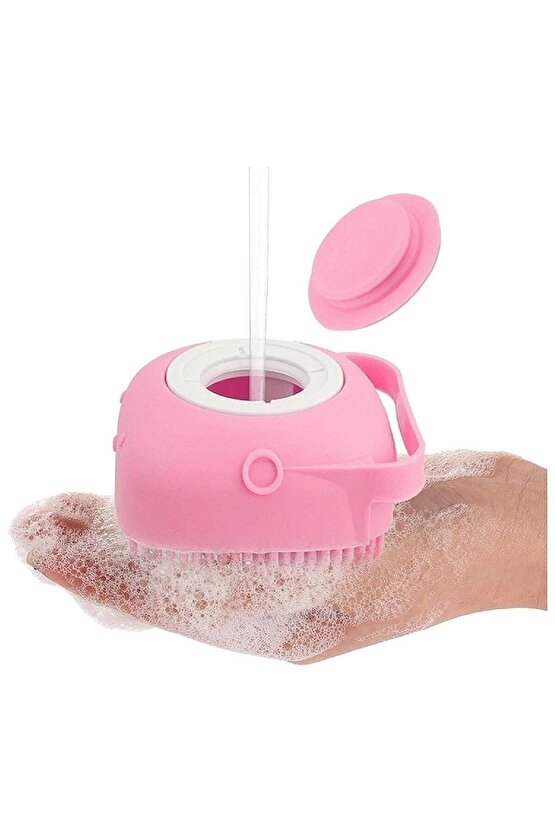 ® 2 Adet Silikon Banyo Duş Jeli Kesesi Hazneli Şampuan Peeling Vücut Masaj Fırçası