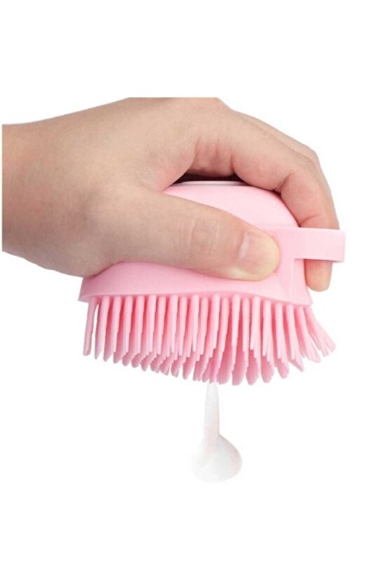 ® 2 Adet Silikon Banyo Duş Jeli Kesesi Hazneli Şampuan Peeling Vücut Masaj Fırçası