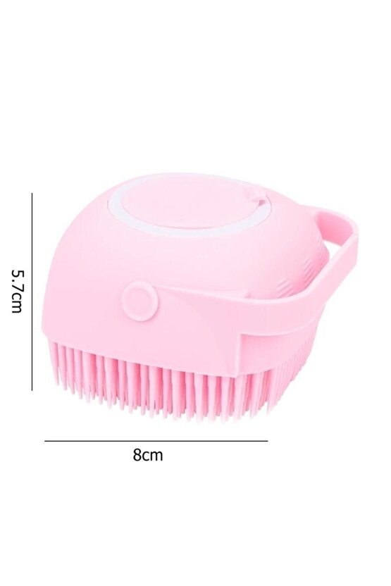 ® 2 Adet Silikon Banyo Duş Jeli Kesesi Hazneli Şampuan Peeling Vücut Masaj Fırçası