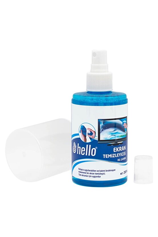HELLO HL-14408 SPREY + FİBER BEZ + FIRÇA 200ML LCD EKRAN TEMİZLEME SETİ (4887)