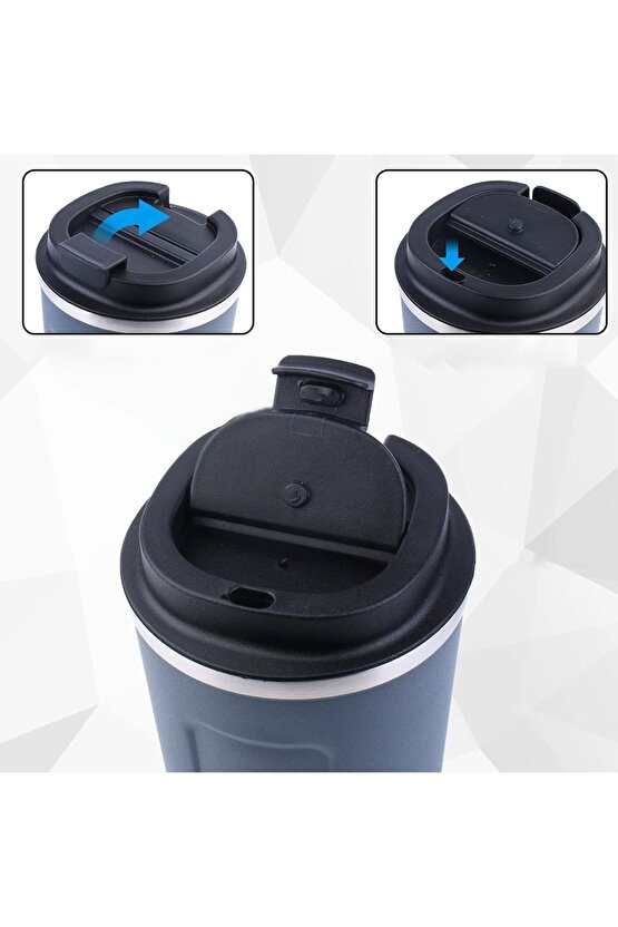 PASLANMAZ ÇELİK 380 ML VAKUMLU KAPAKLI TERMOS KUPA (4767) - CBT9939-2002