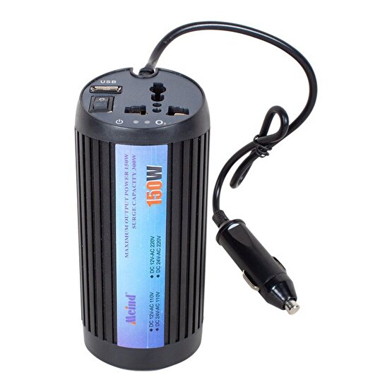 ShopZum PM-19826 12 VOLT - 150 WATT USBLİ ÇAKMAKTAN ARAÇ POWER INVERTER