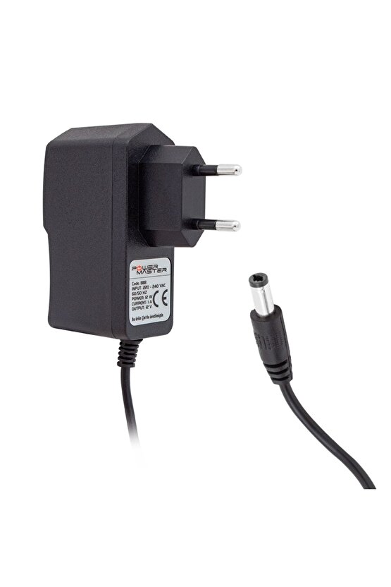 PM-8118 12 VOLT - 1 AMPER 5.5*2.5 UÇLU PLASTİK KASA PRİZ TİPİ ADAPTÖR