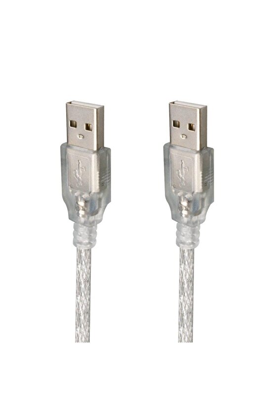 Usb Erkek-Erkek Şeffaf Kablo 5 Metre