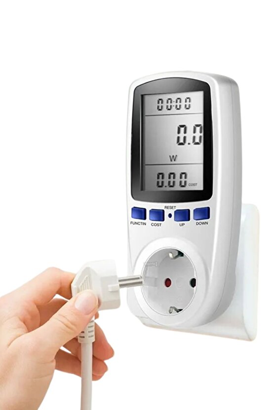 Wattmetre Dijital Ekranlı Elektrik Ölçüm Cihazı Enerji Tüketimi Maliyet Hesaplama