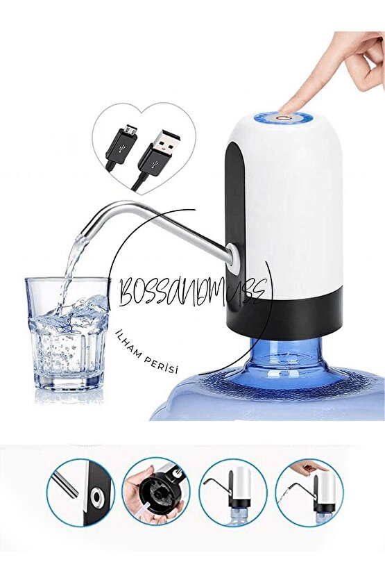 800mAh Lityum Batarya Otomatik Şarjlı Otamatik 45 Cm Hortumlu Su Pompası 5 Volt, 1 Amper