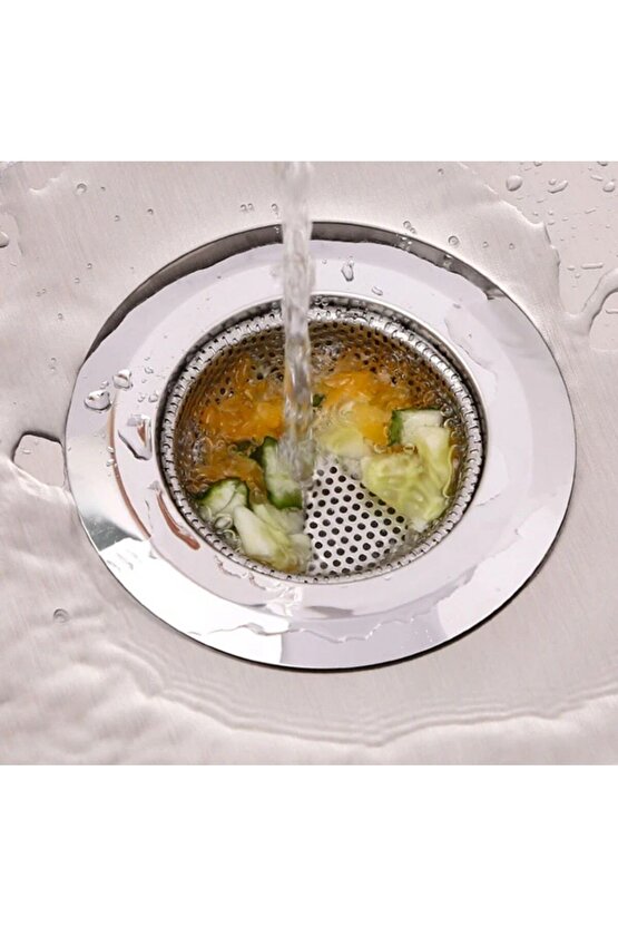 11.5 Cm Büyük Boy Paslanmaz Çelik Lavabo Süzgeci -Evye Süzgeç 11.5