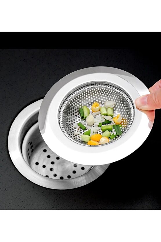 11.5 Cm Büyük Boy Paslanmaz Çelik Lavabo Süzgeci -Evye Süzgeç 11.5