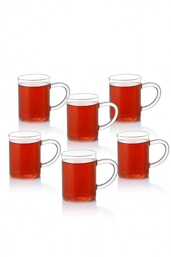 6 Adet Borosilikat Isıya Dayanıklı Termisil Cam Kupa, Çay Kahve Bardağı 200ml