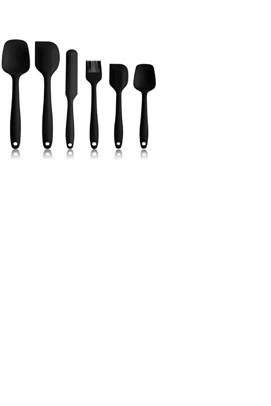 ReisHome 6lı Silikon Yanmaz Spatula Seti Yapışmaz Spatula, Fırça Ve Pasta Sıvama Bıçağı Seti