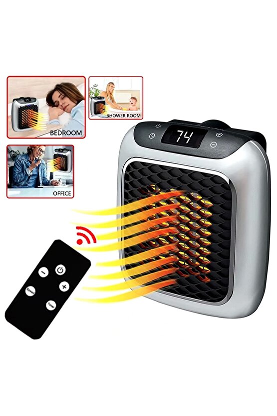 800 WATT PRİZ TİPİ UZAKTAN KUMANDALI TAŞINABİLİR ISITICI (ZAMANLAYICI) (OM-1210) (4887)