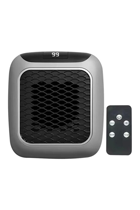 800 WATT PRİZ TİPİ UZAKTAN KUMANDALI TAŞINABİLİR ISITICI (ZAMANLAYICI) (OM-1210) (4887)