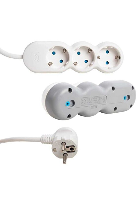 Vea-2s3n Kablolu 3lü Priz - 2m