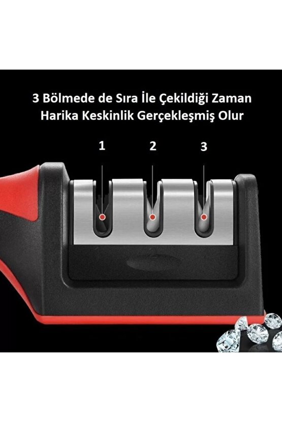 3 Açı Bıçak Bileme Aleti  Elmas Uçlu El Bıçakları Bileme Aparatı