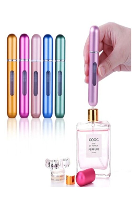Mini Doldurulabilir Parfüm Şişesi Çanta İçi Boy ( Renk Seçimi Mevcut ) 5Ml
