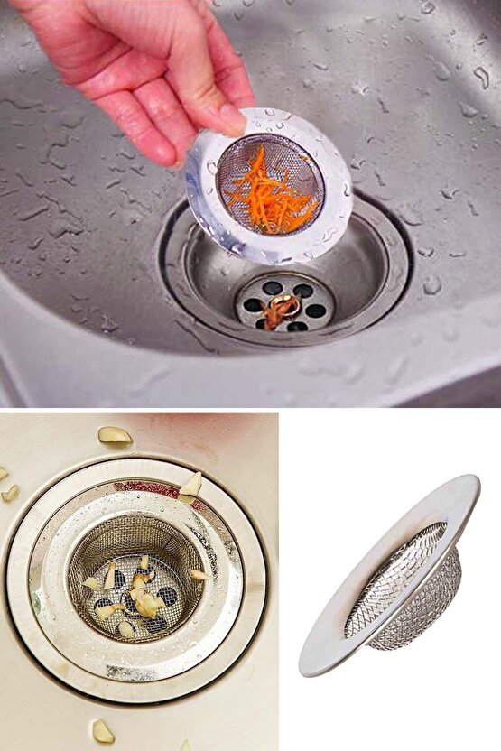 Çelik Lavabo Süzgeci 3 Adet