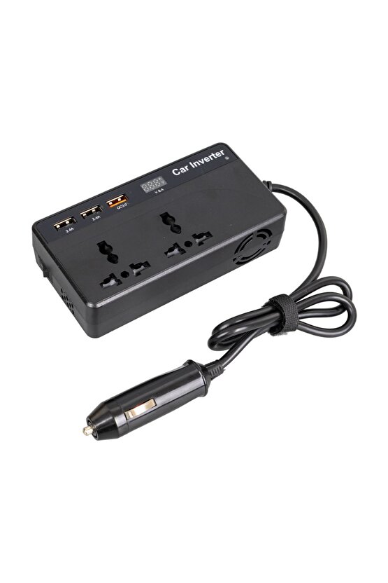 daliashop ShopZum CZ0112V-24V 12-24 VOLT 200 WATT 3 USB GİRİŞLİ ARAÇ POWER INVERTER NewDesing