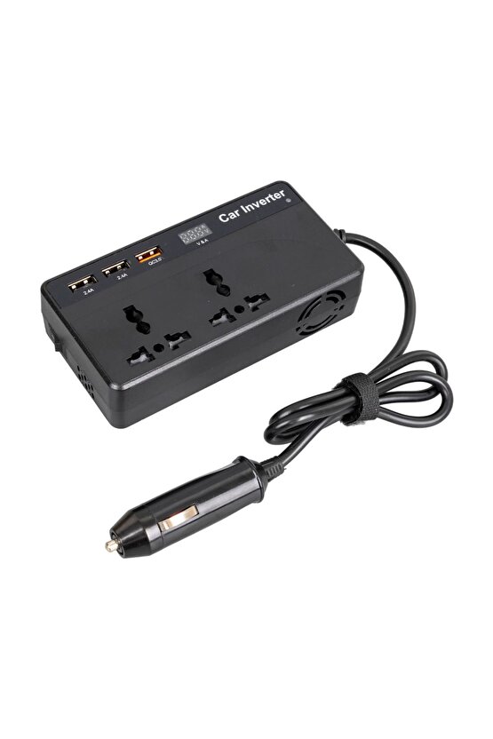 Cz0112v-24v 12-24 Volt 200 Watt 3 Usb Girişli Araç Power Inverter ( Lisinya ) alithestereo