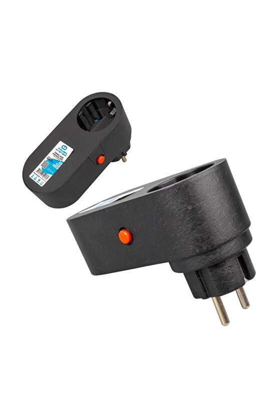 Pm-16620 10 Amper - 2500 Watt Tekli Siyah Oval Kasa Termal Akım Korumalı Priz