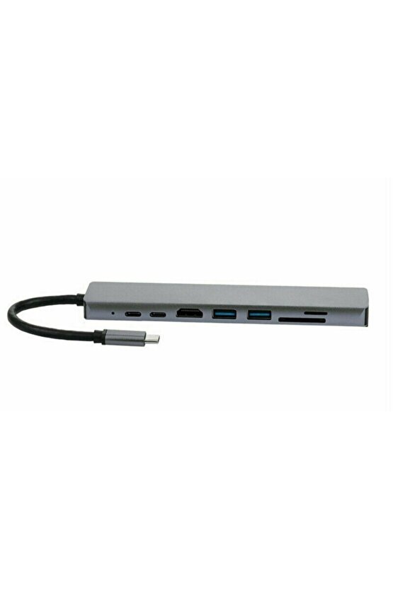 htc Type C To Hdmi Usb 3.0 Sd Microsd 8in1 Kart Rj45 Ethernet Çevirici Dönüştürücü Adaptör