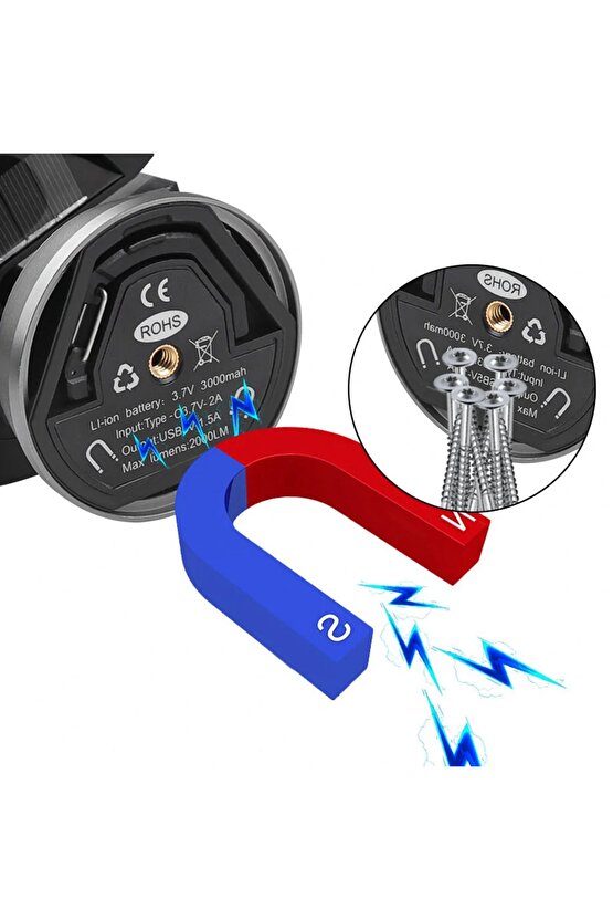 Neodyum Mıknatıslı 1 Metre Yüksek Standlı Dönebilen Aydınlatma Lambası KPF8-HG67YM