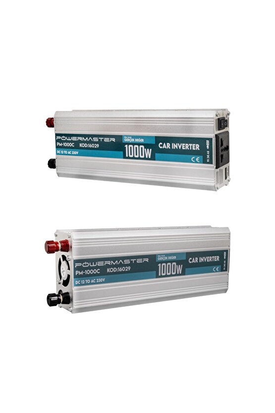 12 Volt - 1000 Watt Usbli Şarjlı Inverter (4434)