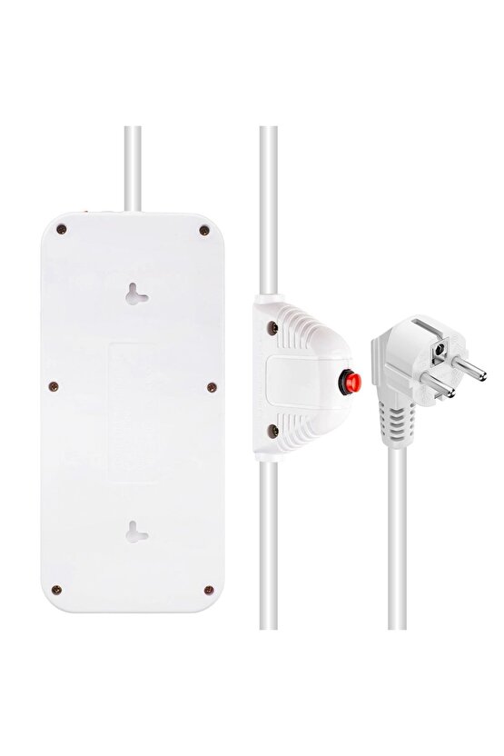 Beyaz Renkli Termal Çocuk Korumalı 4 USB 1 TYPE-C Giriş Priz AXE55-T9F