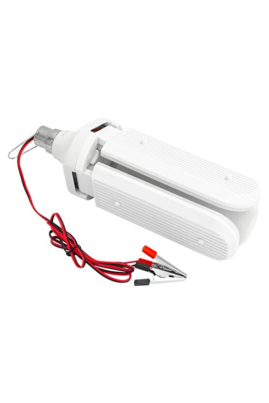 Açılabilir 3 Kanatlı 60 Watt Daylight Beyaz Led Akü Maşalı 12 Volt Pervane Ampul AXE4-7L