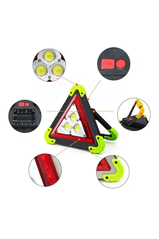 Usb Kablolu Çok Fonksiyonlu Reflektör Işıklı Ikaz Lambası %50 Ekstra Parlaklık
