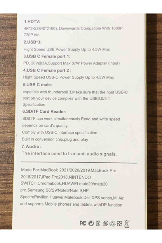 9 Portlu Aleminyum Metal Kasa Sd Usb Type C Audio Hub Hdmı Girişli Macbook Çevirici