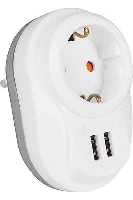 NİLSON AKIM KORUMALI ÇİFT USB Lİ TEKLİ FİŞ PRİZ