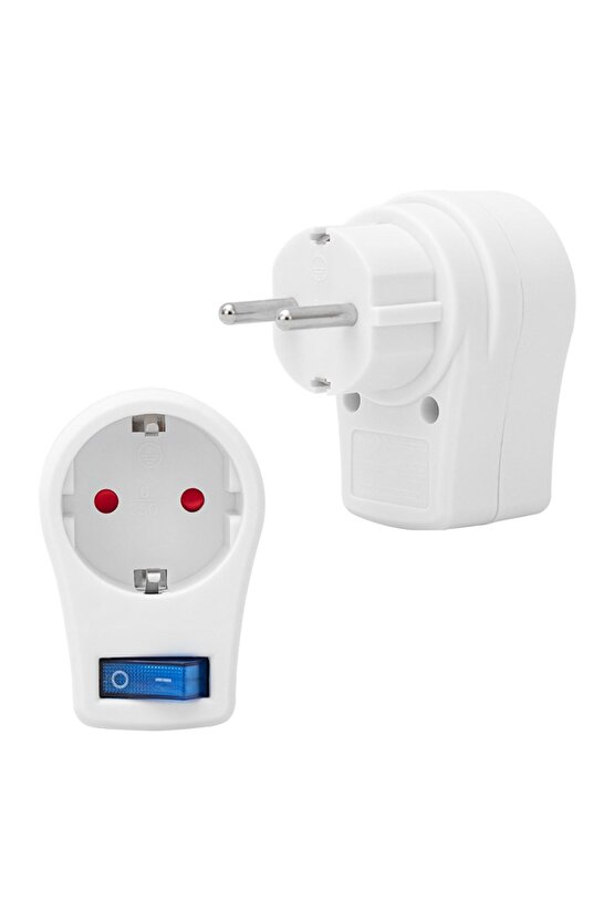 Beyaz Anahtarlı Akım Korumalı Priz 10 Amper 2510 Watt AXE997